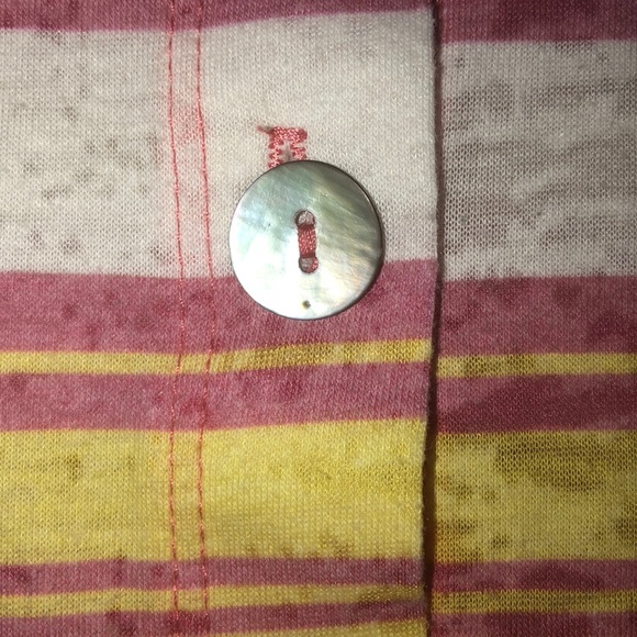 Coldwater Creek Striped Top Pink & Yellow Size 14 - Picture 3 of 4